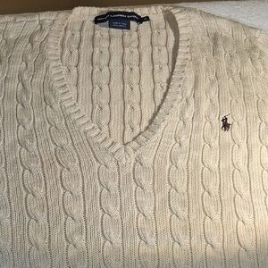 Polo by Ralph Lauren Women's V-Neck Cream Sweater
